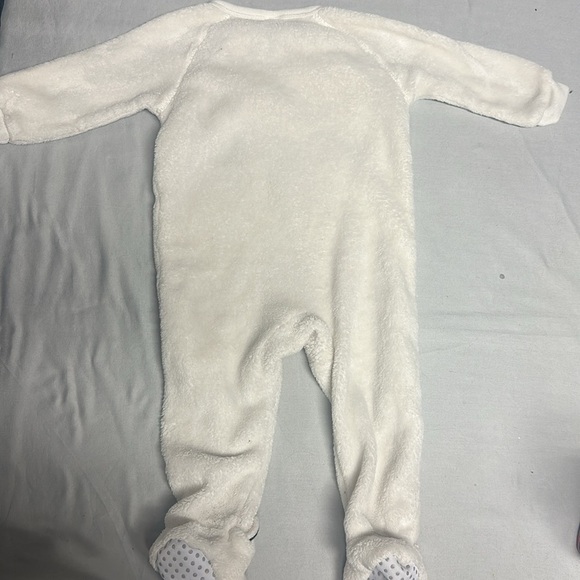 PJ Place - NWT - White and Pink Cat Footies Cozy One Piece romper - Picture 5 of 5